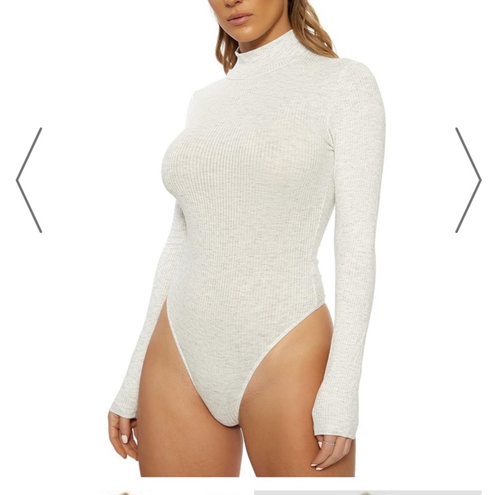 Grey Ribbed Bodysuit